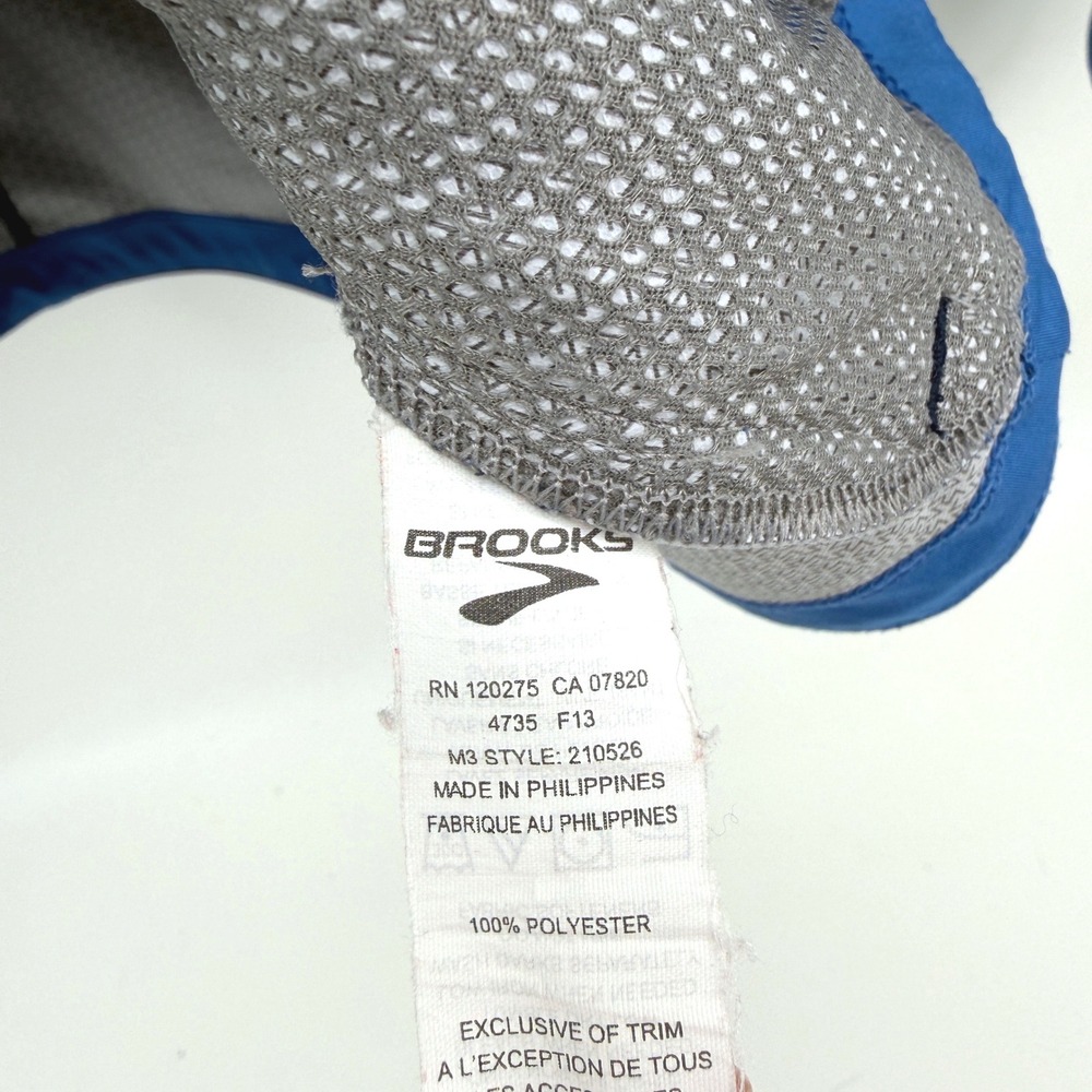 Brooks Canopy Running Jacket Mens Large Blue Shelter Technology Reflective Zip - Picture 9 of 12